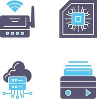 Wifi Router and Chip Icon vector