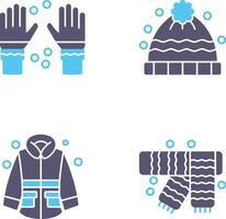 invierno guantes y invierno sombrero icono vector