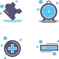 Puzzle and Stop Watch Icon vector