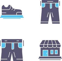 Zapatos y pantalones icono vector