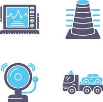 noray y ekg monitor icono vector