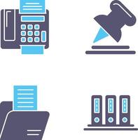 Fax Machine and Pin Icon vector