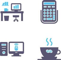 Office Desk and Calculator Icon vector