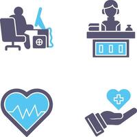 Computer Worker and Office Reception Icon vector