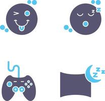 Tongue Out and Sleep Icon vector