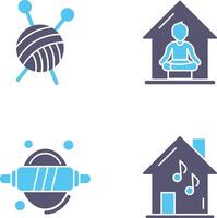 Knitting and Yoga At home Icon vector