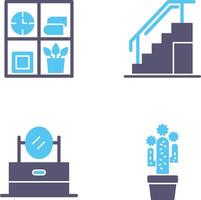 Bookshelf and Stairs Icon vector