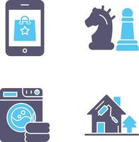 Online Shopping and Chess Piece Icon vector