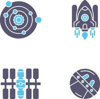 solar systems and space shuttle Icon vector