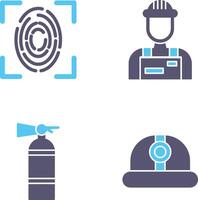 Fingerprint and Riot Police Icon vector