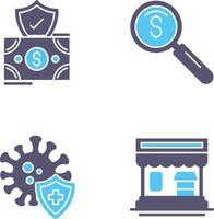 Investment and magnifier Icon vector