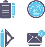 clipboard and cloud data Icon vector