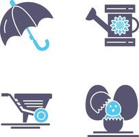 Umbrella and Watering Icon vector