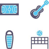 fútbol americano y guitarra icono vector