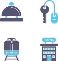 Room key and Desk Bell Icon vector