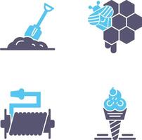 Digging and Honeycomb Icon vector