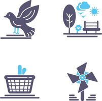 Parking and Bird Icon vector