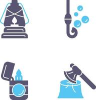 Lantern and Fishing Hook Icon vector