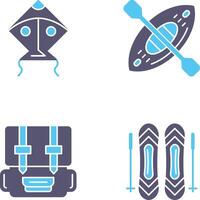 Kite and Kayak Icon vector