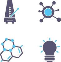 metrónomo y molécula icono vector