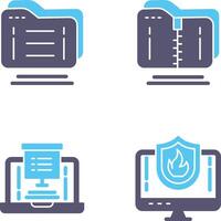 Folder and Compressed Icon vector