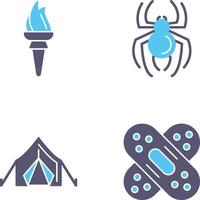 Torch and Spider Icon vector