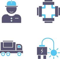 Worker and Plumbing Icon vector