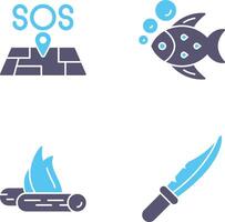 Sos and Fish Icon vector