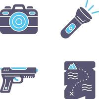 Camera and Flash Light Icon vector