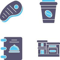 Meat and Coffee Icon vector