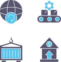 Earth and Conveyor Belt Icon vector