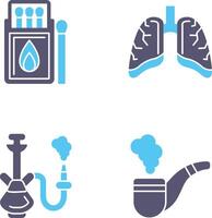 Match Box and Lungs Icon vector