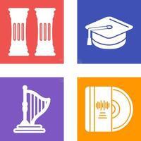 Column and Mortarboard Icon vector