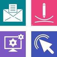 email documents and draw curve Icon vector