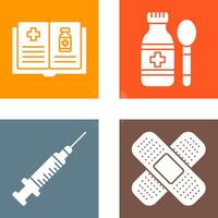 Medical Book and Syrup Icon vector