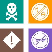 death sign and no foods or drink Icon vector