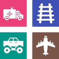 Ambulance and Train tack Icon vector