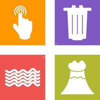 danger of hand press and garbage Icon vector