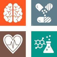 Brain and Capsule Icon vector