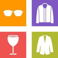 lentes y chaqueta icono vector