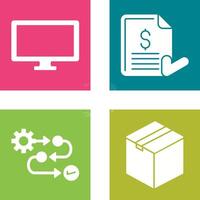 Monitor and Invoice Icon vector