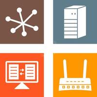 Internet and Server Network Icon vector