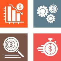 Chart Down and Settings Icon vector