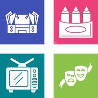 Stage and Crayons Icon vector