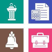 Podium and CalculatorSnack and Money Icon vector