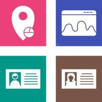 location statistics and webpage statistics Icon vector