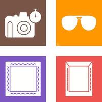 lentes y Temporizador en cámara icono vector