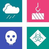 rain and heavy machinery Icon vector