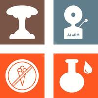 explosion and alarms Icon vector