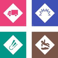 dangerous vehicle and danger of welding Icon vector